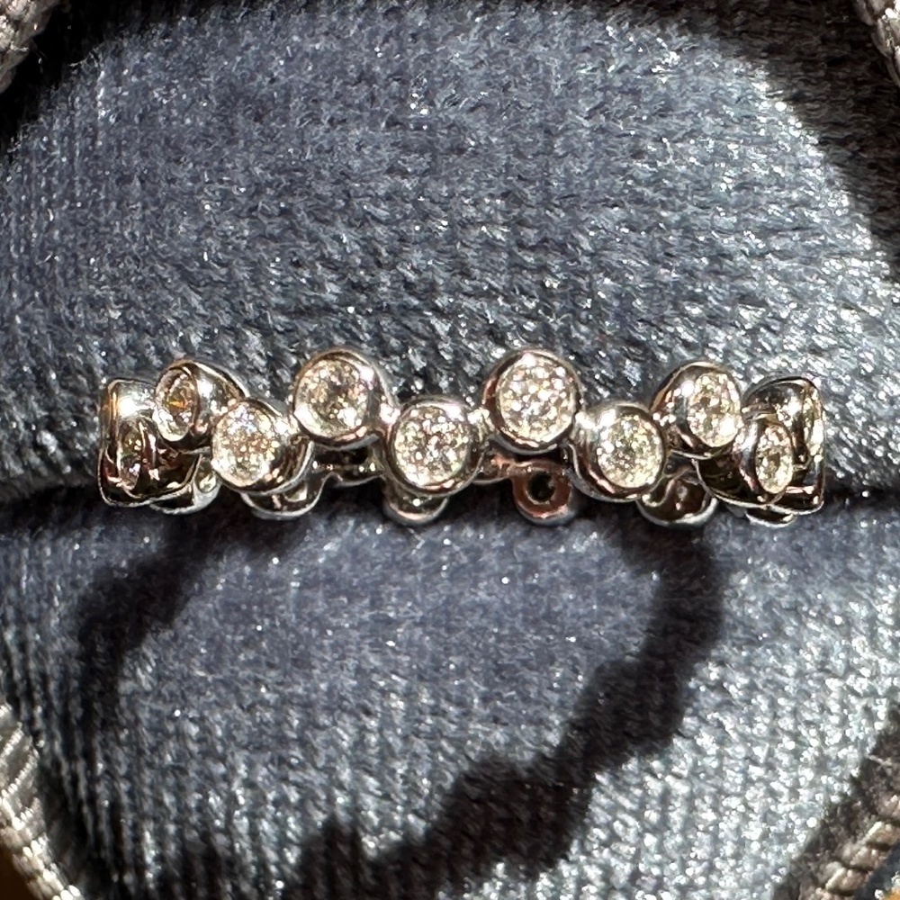 Designer A. JAFFE ~ 18K White Gold Bezel Set Diamond Eternity Ring Band ~NEW - Picture 4 of 14